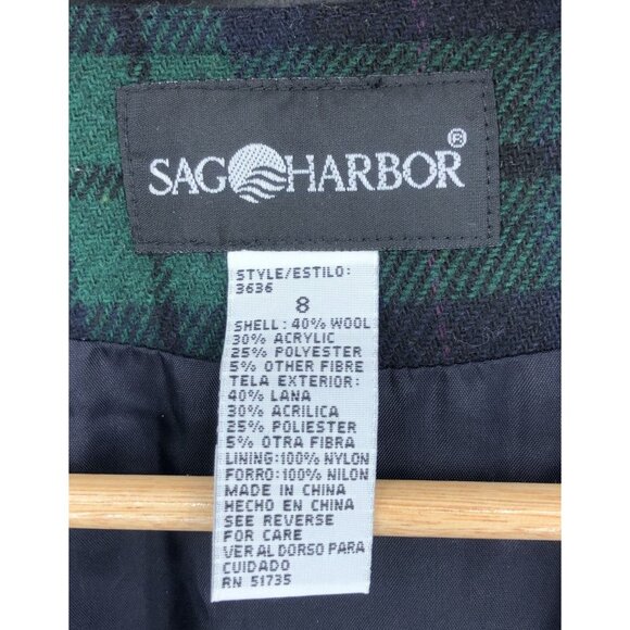 Vintage Plaid Dress Womens 8 Wool Blend Dark Academia Preppy Schoolgirl 90s - Picture 3 of 7